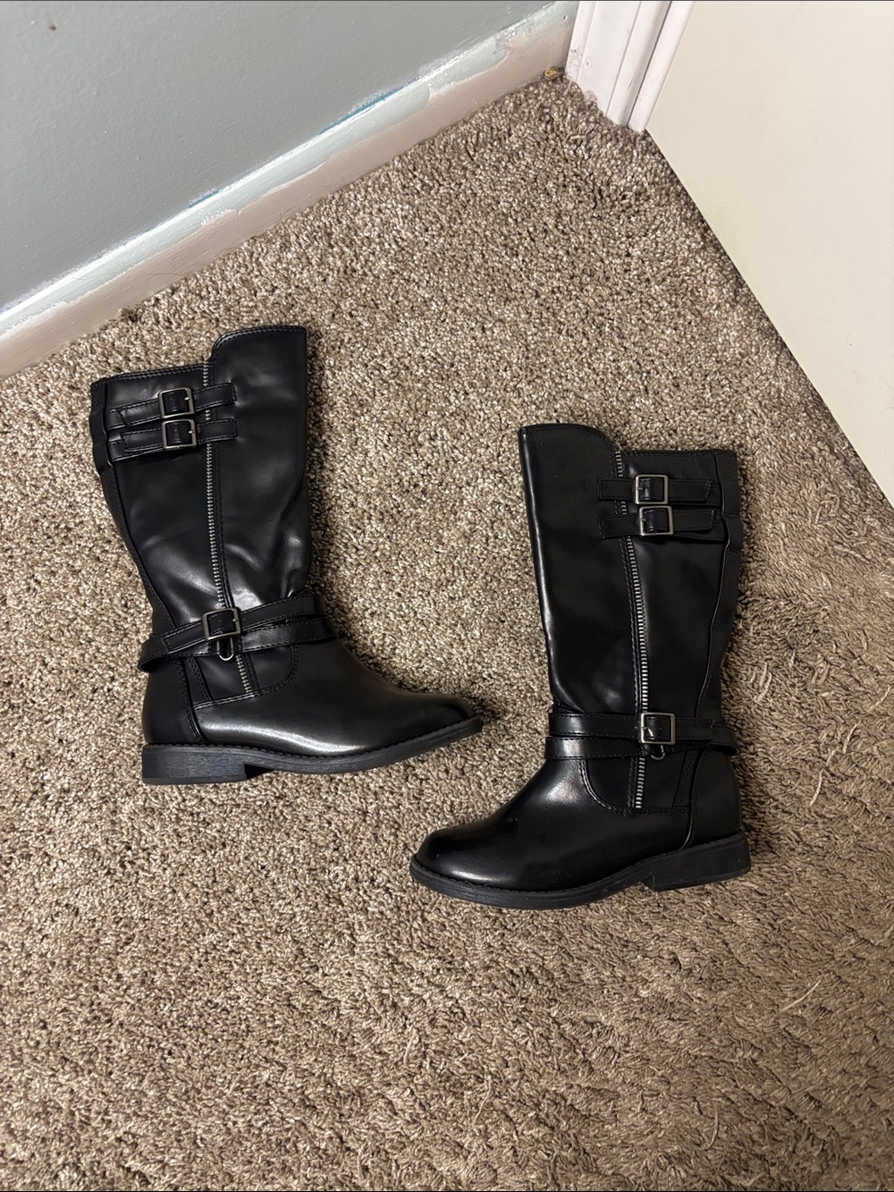 Kids Black Mid-Calf Riding Boots